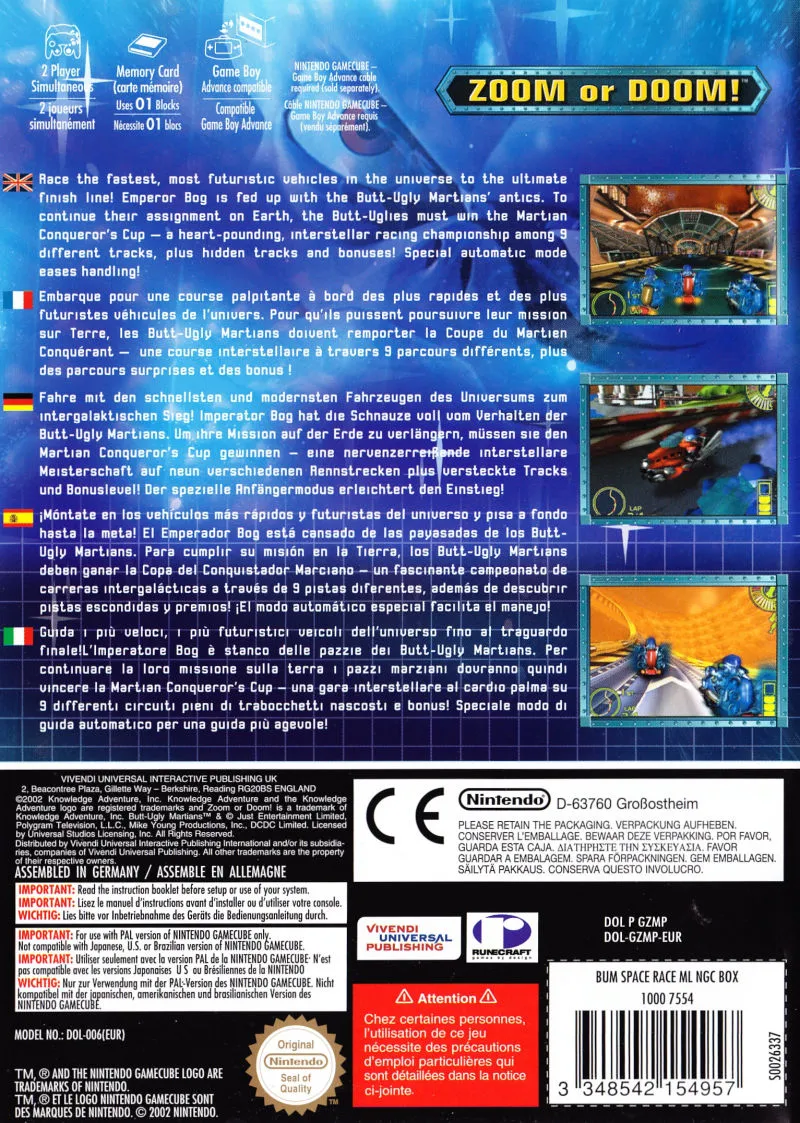 Butt-Ugly Martians: Zoom or Doom! box back