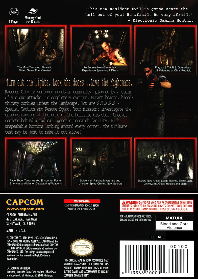 Resident Evil box back