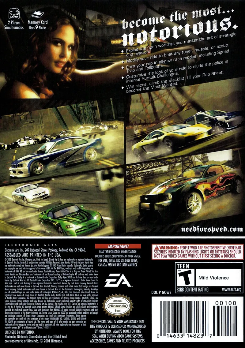 Need for Speed: Most Wanted box back