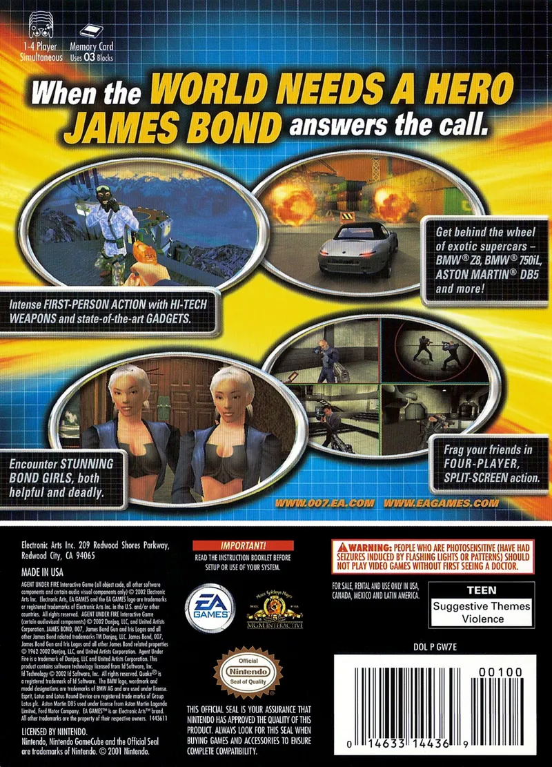 007: Agent Under Fire box back