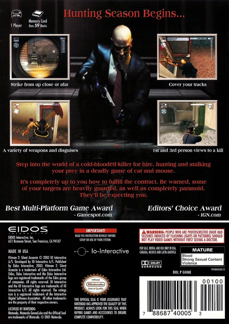 Hitman 2: Silent Assassin box back