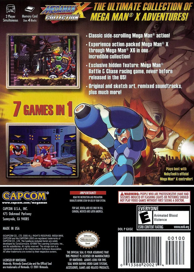 Mega Man X Collection box back