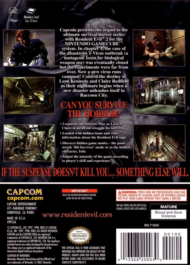 Resident Evil 2 box back