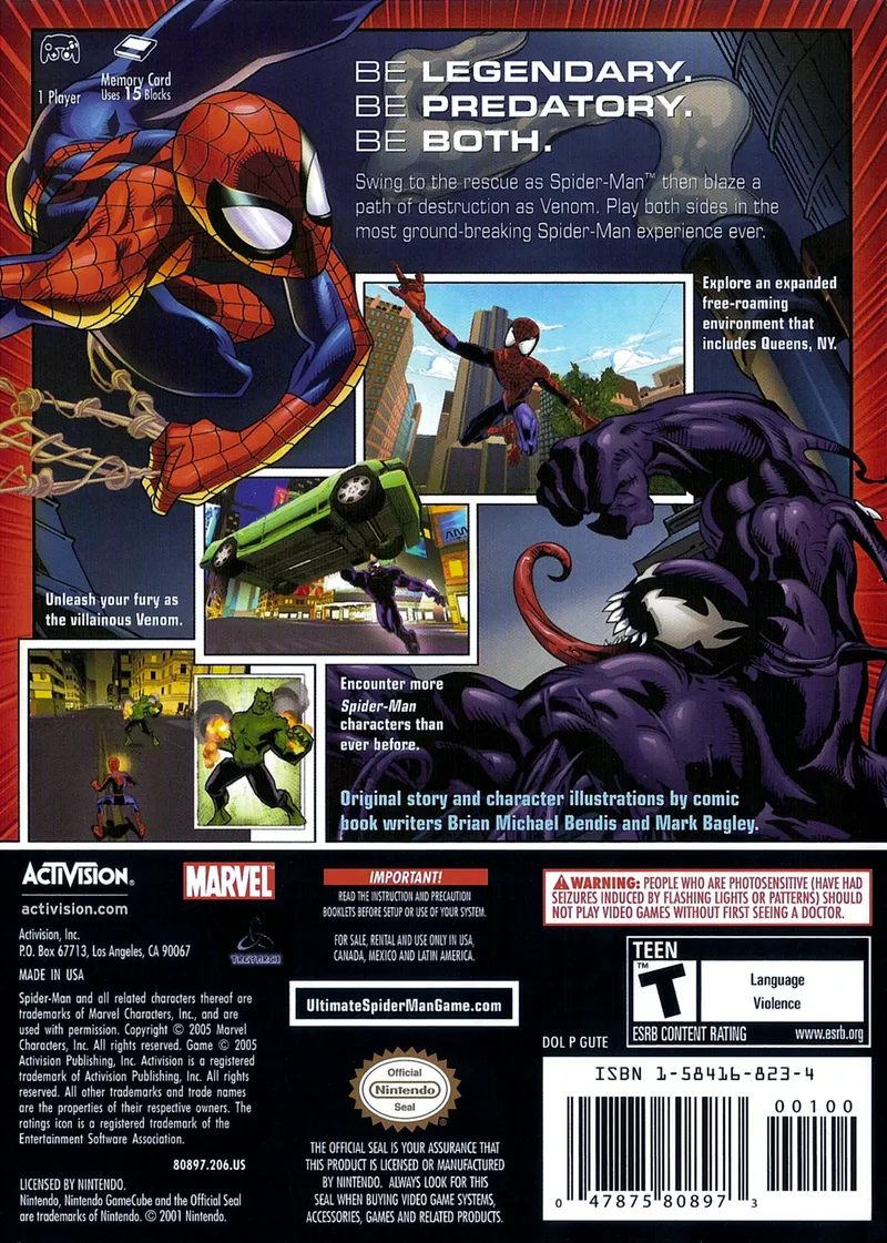 Ultimate Spider-Man box back
