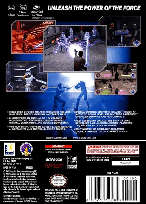 Star Wars: Jedi Knight II: Jedi Outcast box back