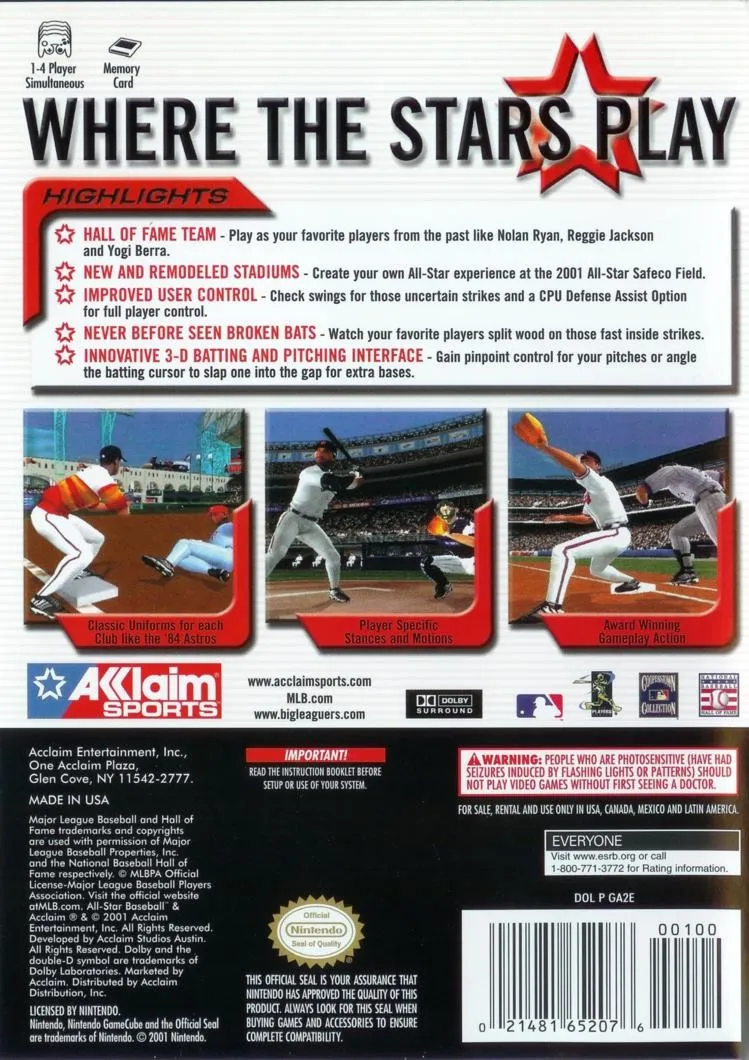 All-Star Baseball 2002 box back