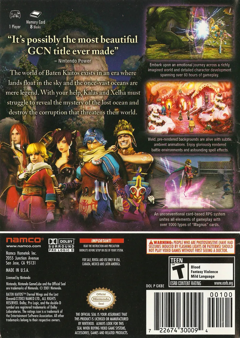 Baten Kaitos: Eternal Wings and the Lost Ocean box back
