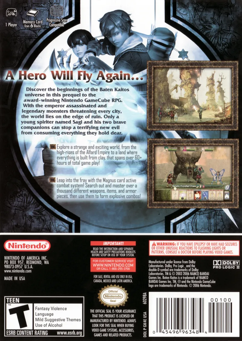 Baten Kaitos: Origins box back