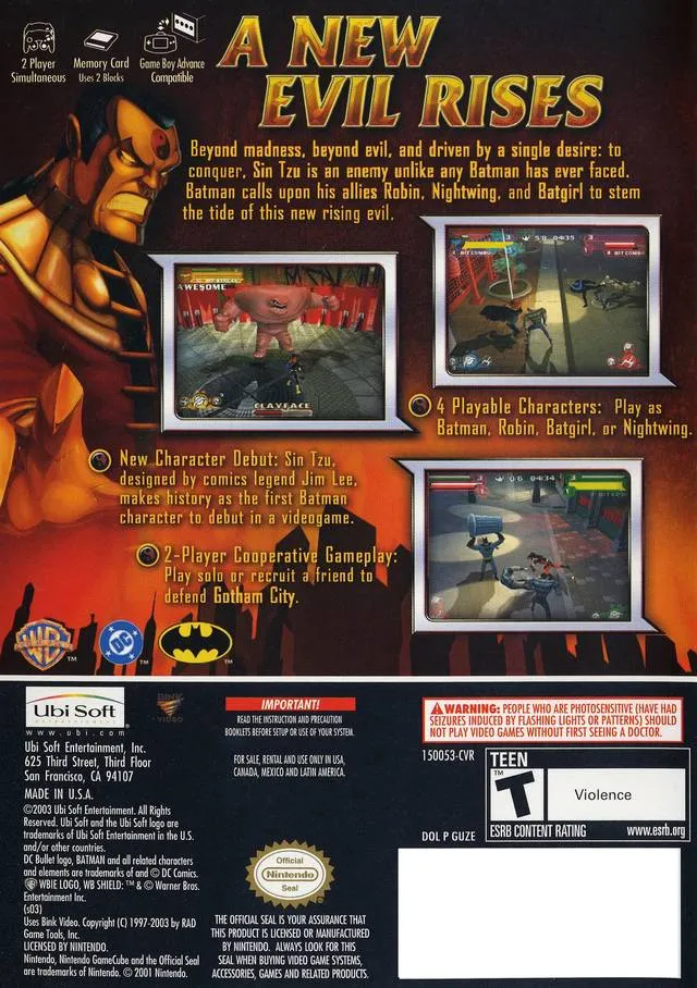 Batman: Rise of Sin Tzu box back