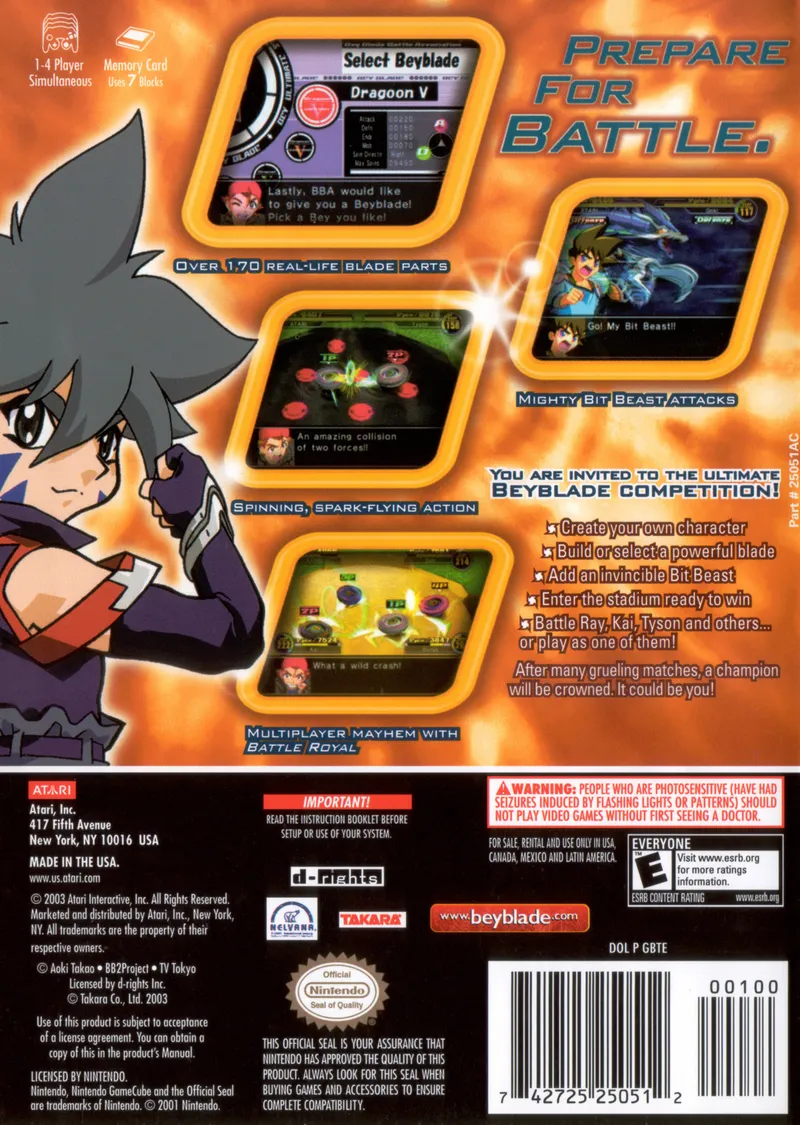 BeyBlade VForce: Super Tournament Battle box back