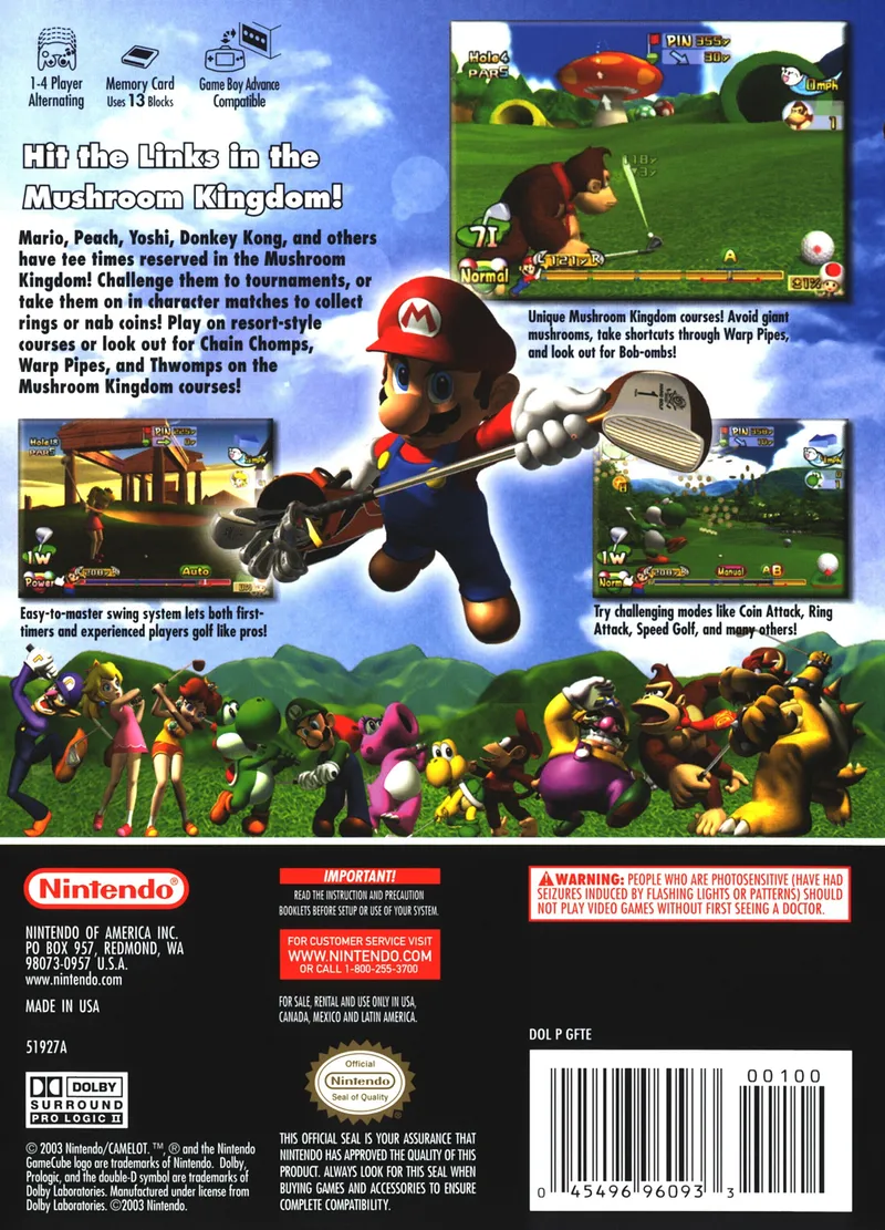 Mario Golf: Toadstool Tour box back