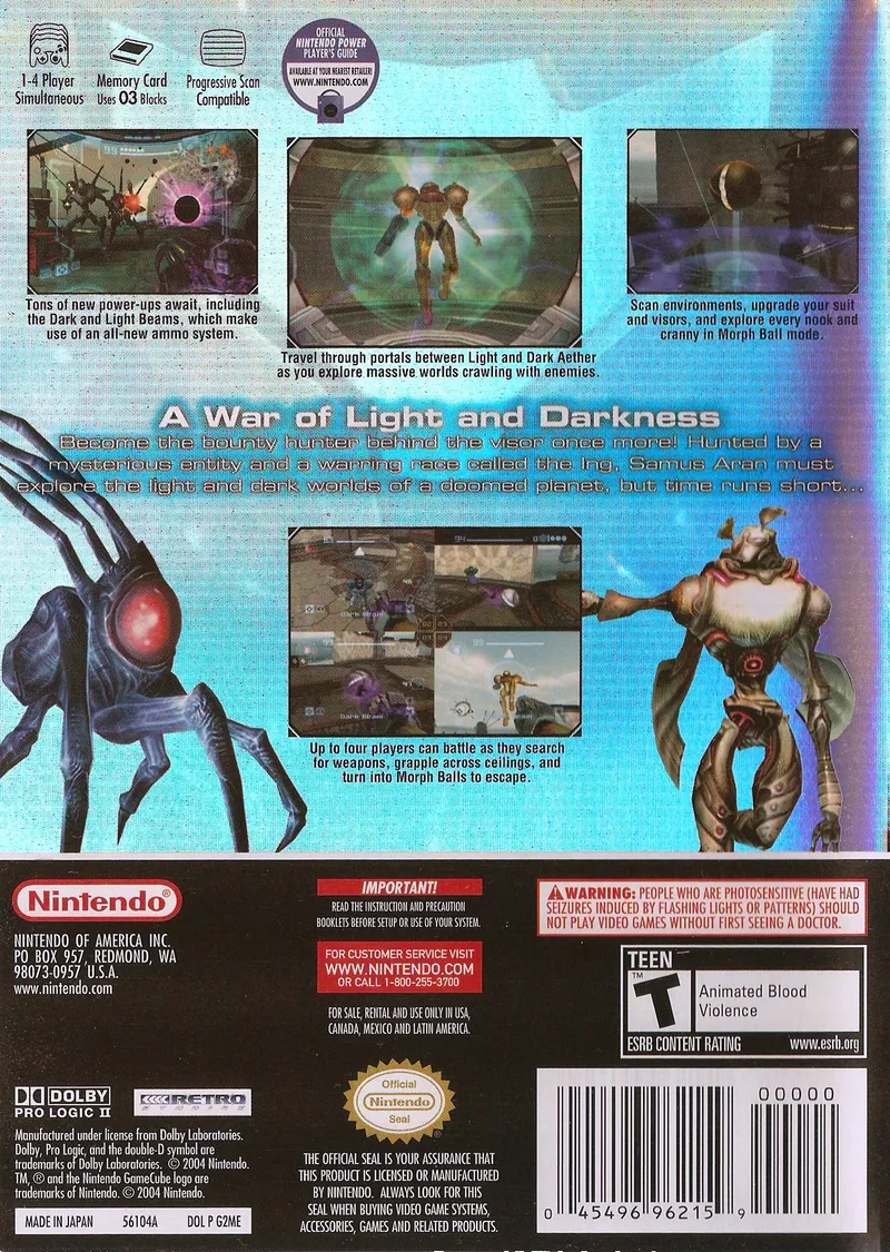 Metroid Prime 2: Echoes box back