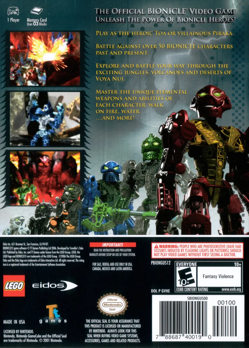 Bionicle Heroes box back