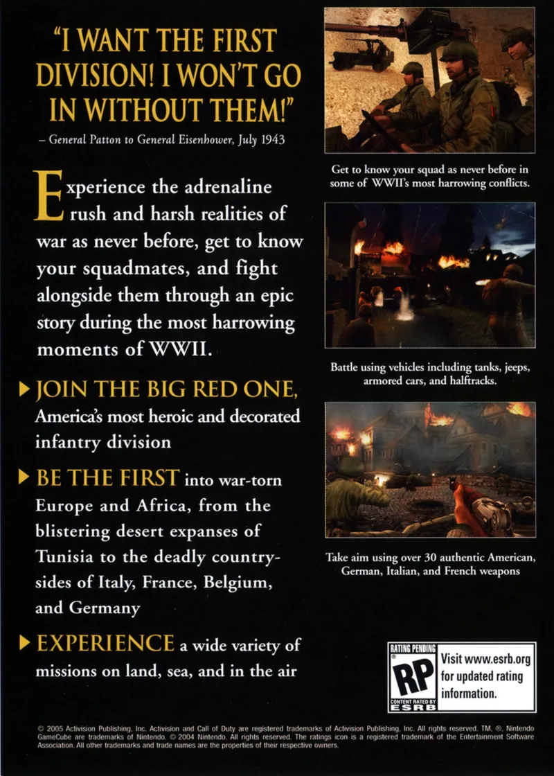 Call of Duty 2: Big Red One box back