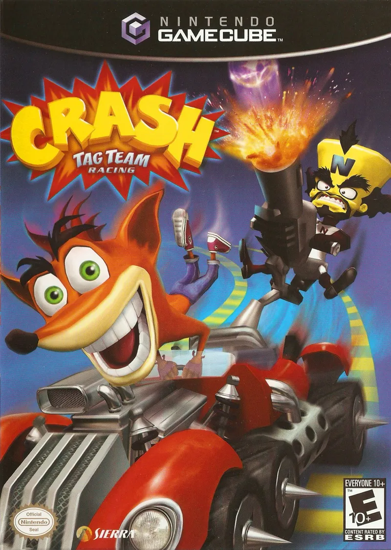 Crash Tag Team Racing cover art for Nintendo GameCube