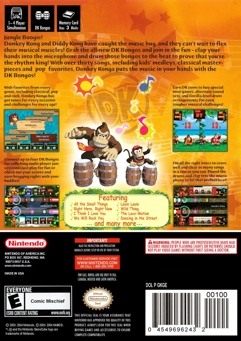 Donkey Konga box back