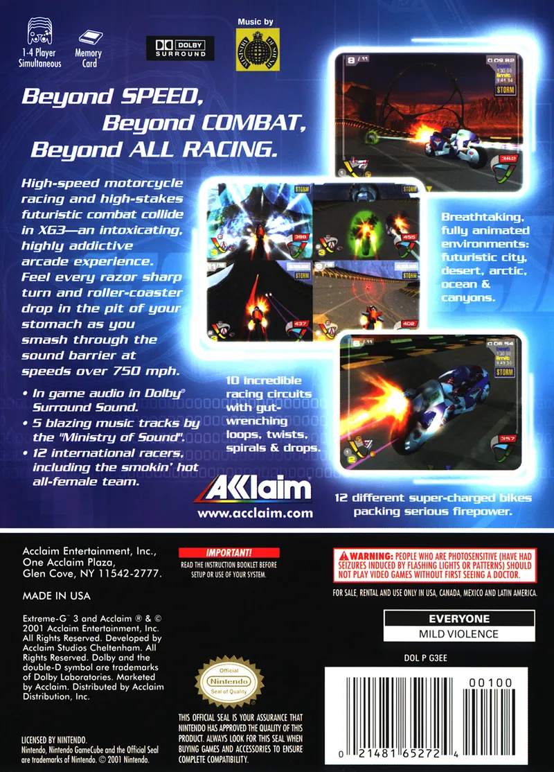 XGIII: Extreme G Racing box back