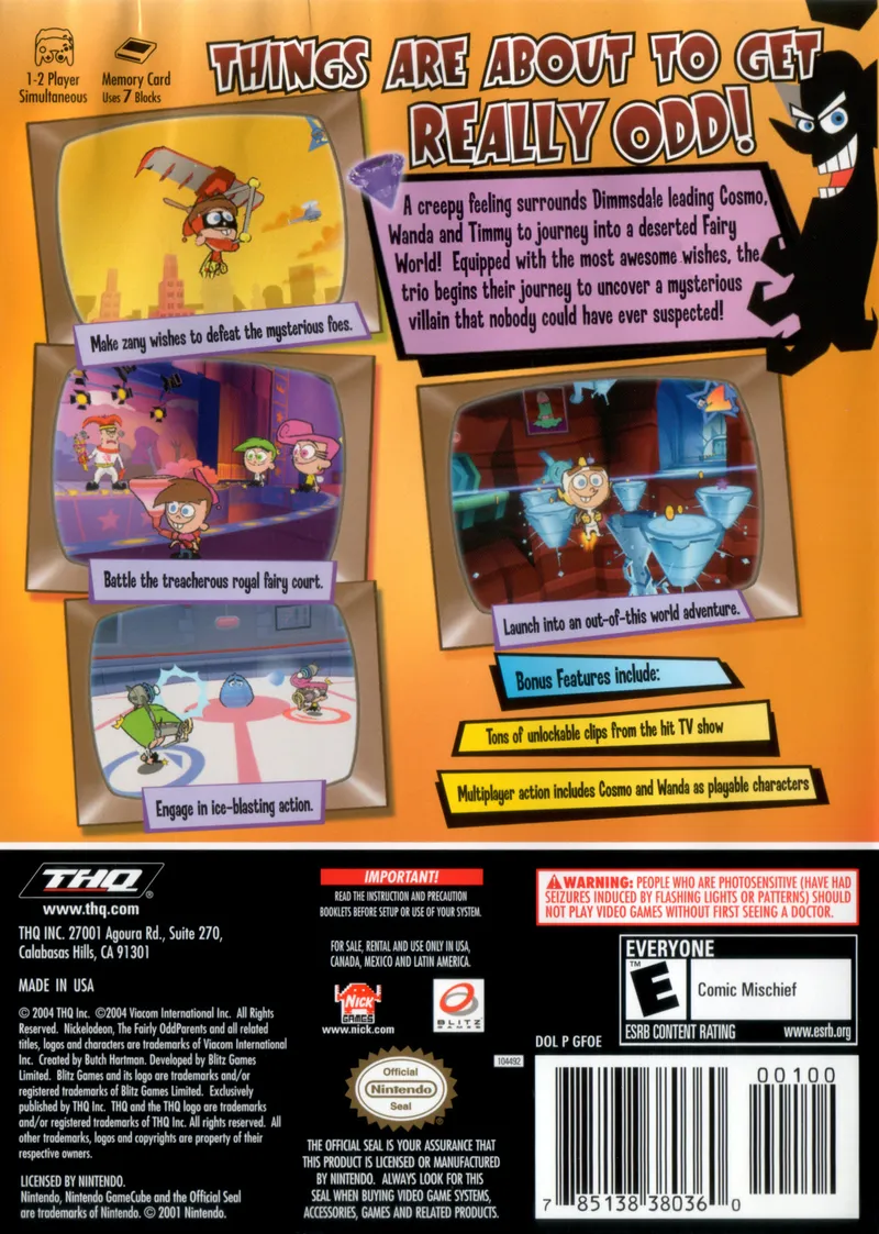 The Fairly OddParents: Shadow Showdown box back