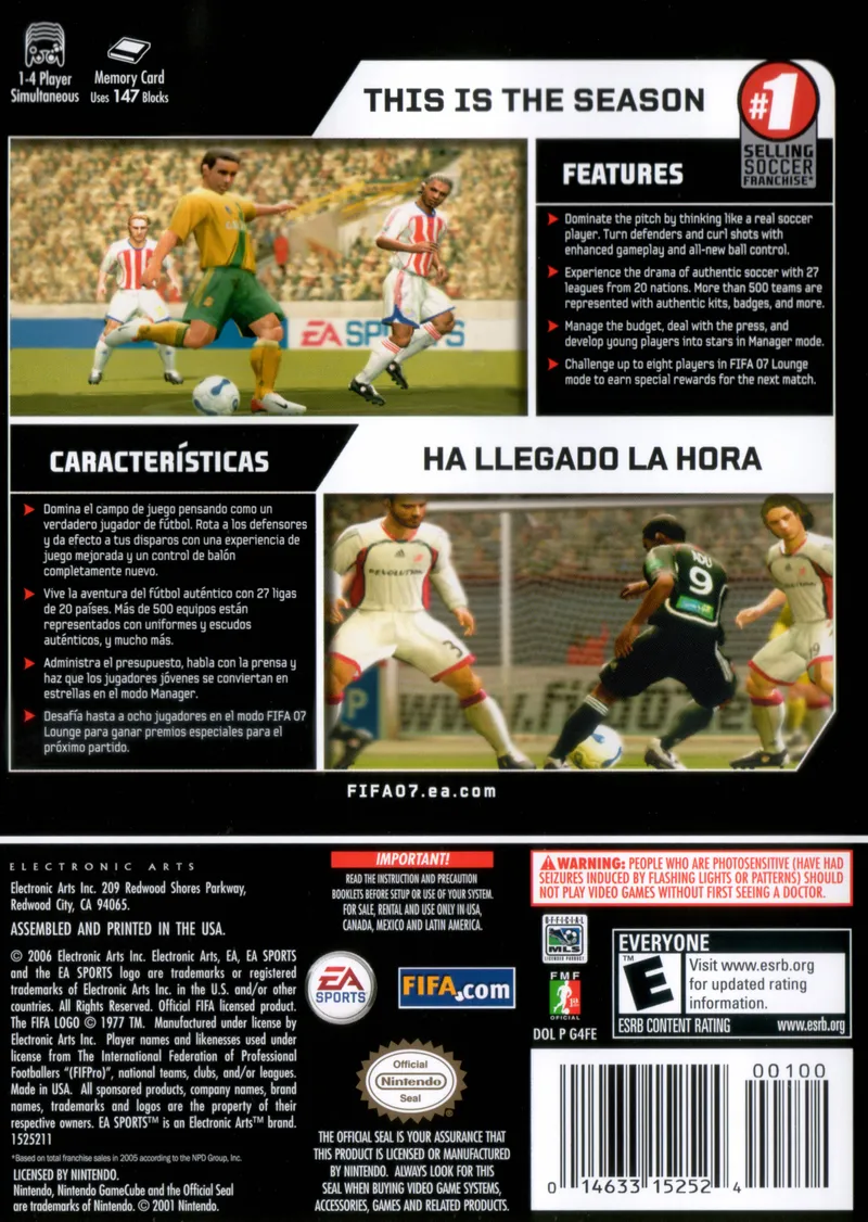 FIFA Soccer 07 box back
