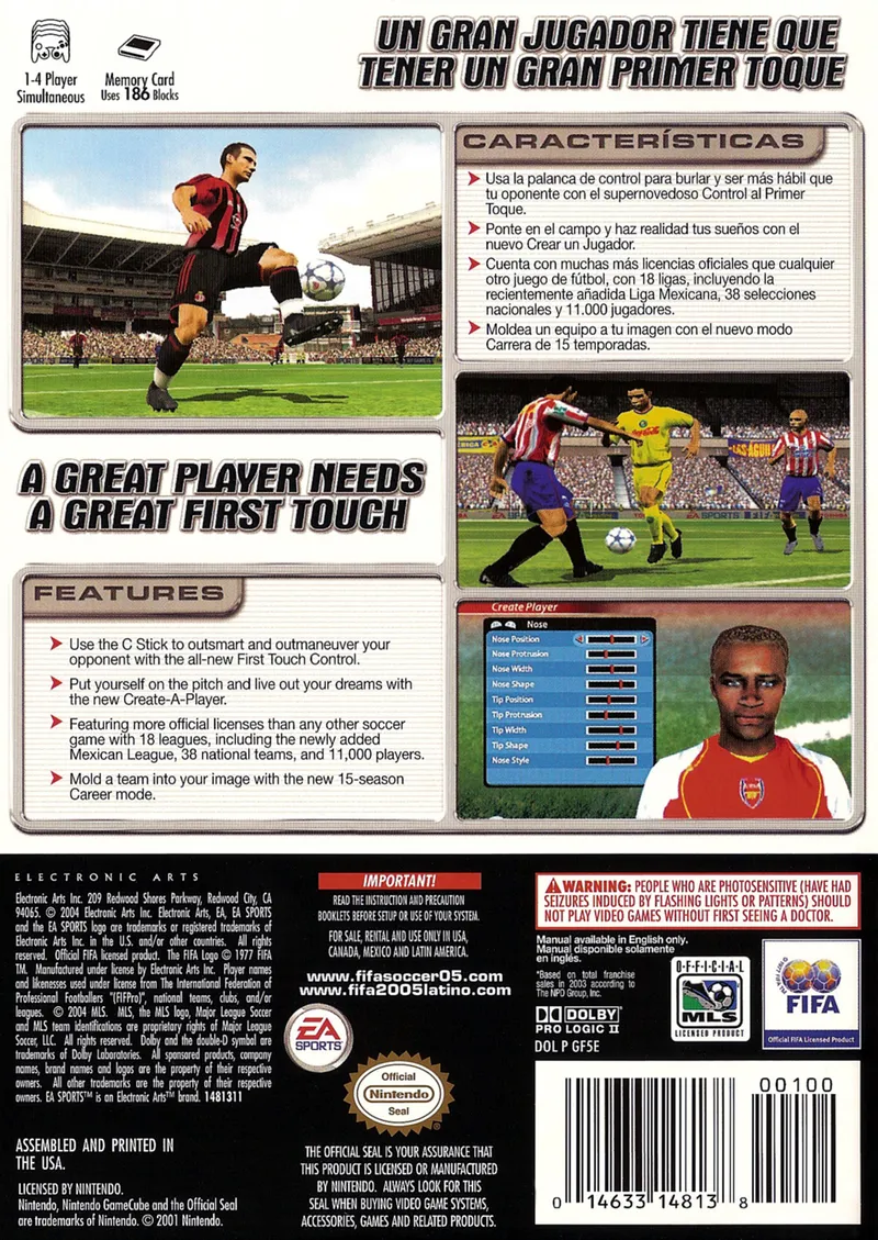 FIFA Soccer 2005 box back