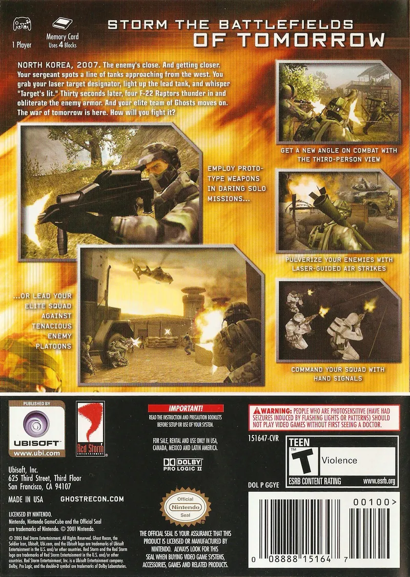 Tom Clancy's Ghost Recon 2 box back