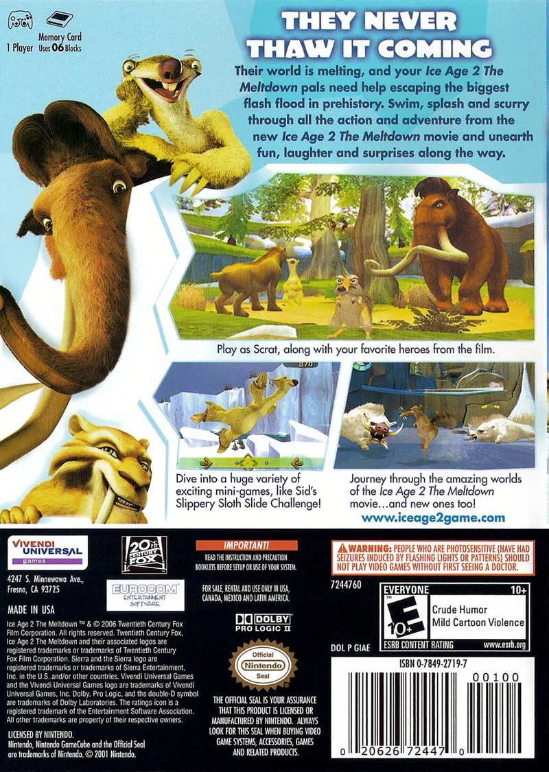 Ice Age 2: The Meltdown box back