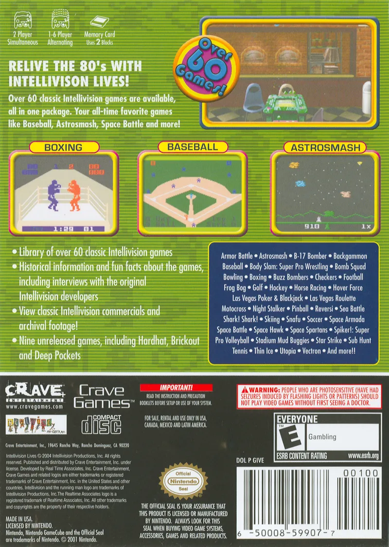 Intellivision Lives! box back