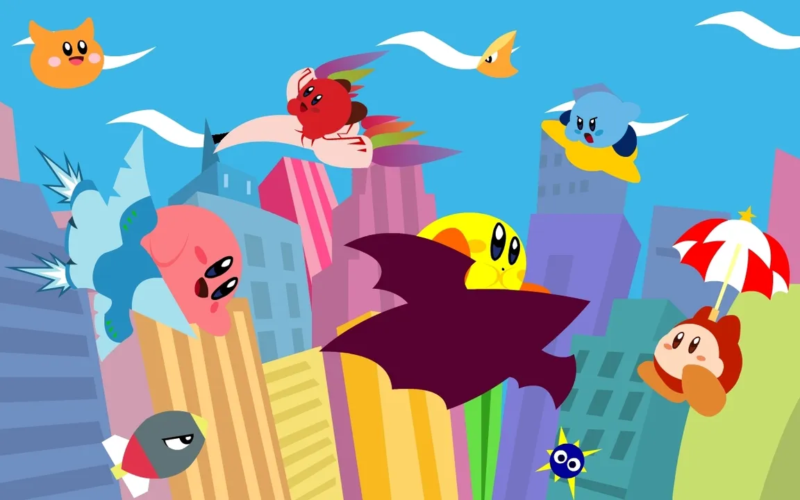 Backdrop artwork for Kirby Air Ride