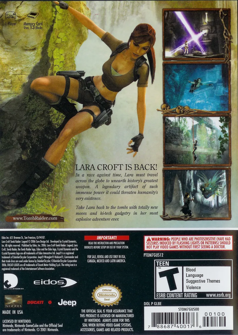 Tomb Raider: Legend box back