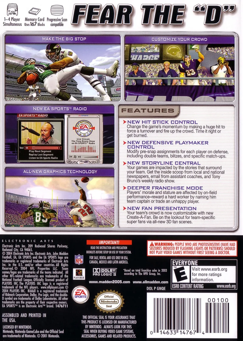 Madden NFL 2005 box back
