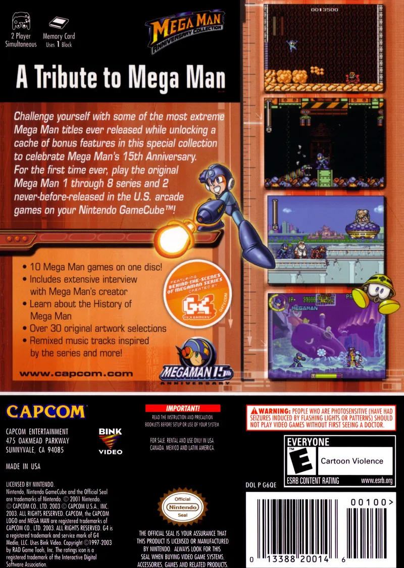 Mega Man Anniversary Collection box back