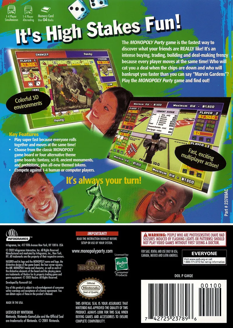 Monopoly Party box back