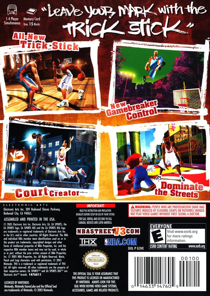 NBA Street V3 box back