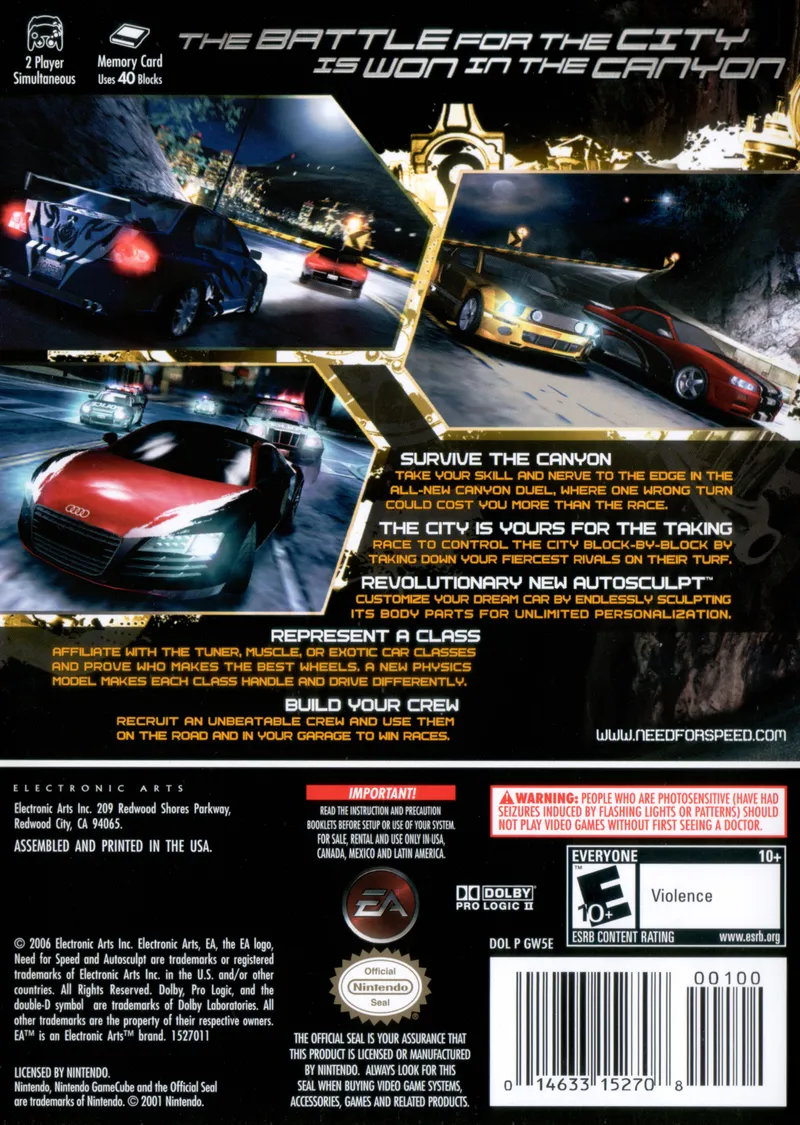 Need for Speed: Carbon box back