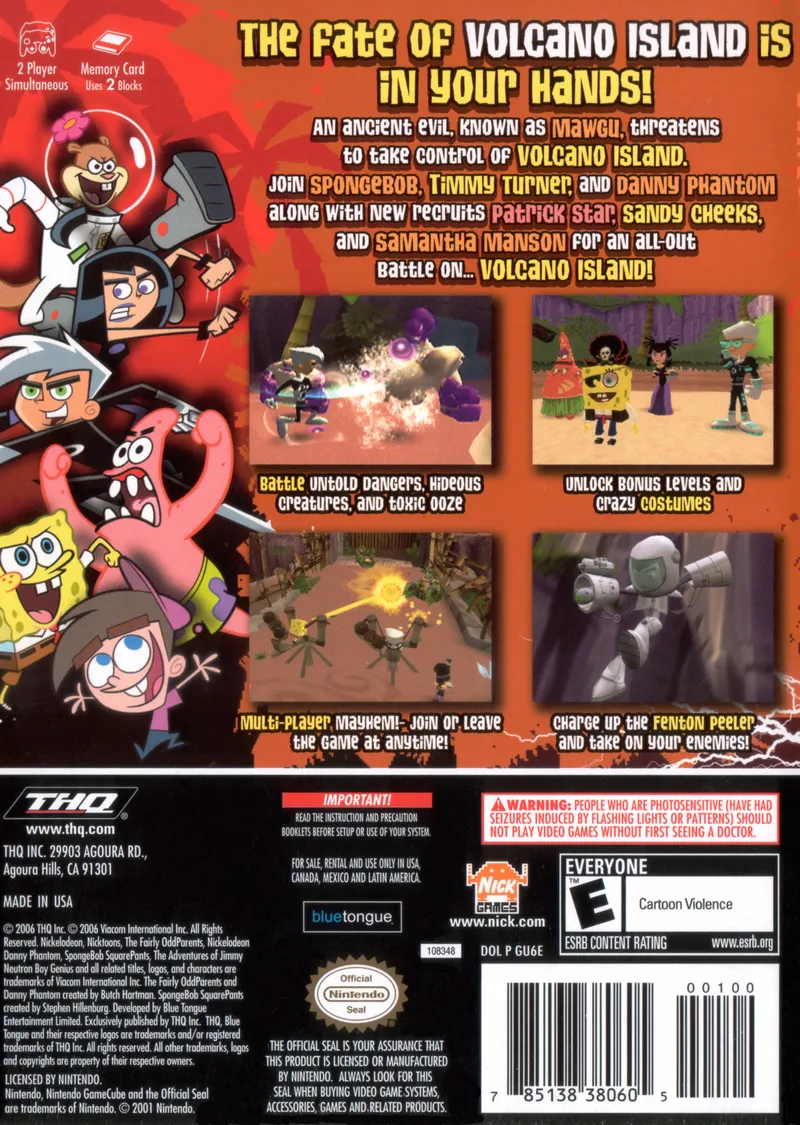 Nicktoons: Battle for Volcano Island box back
