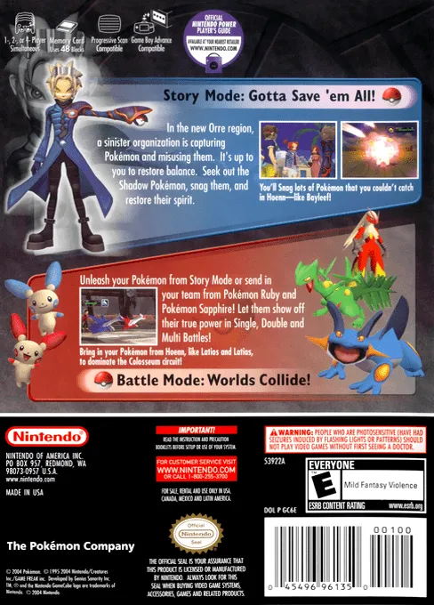 Pokémon Colosseum box back