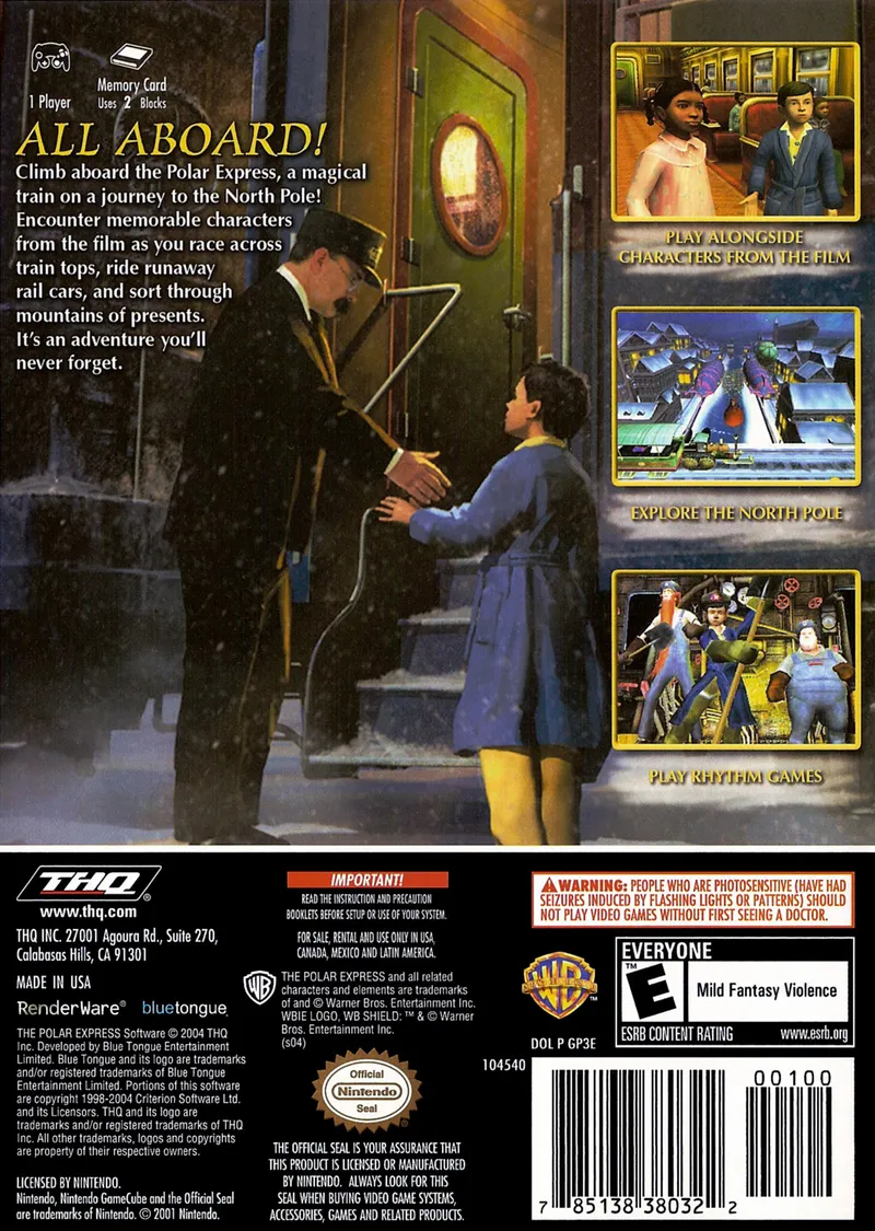 The Polar Express box back