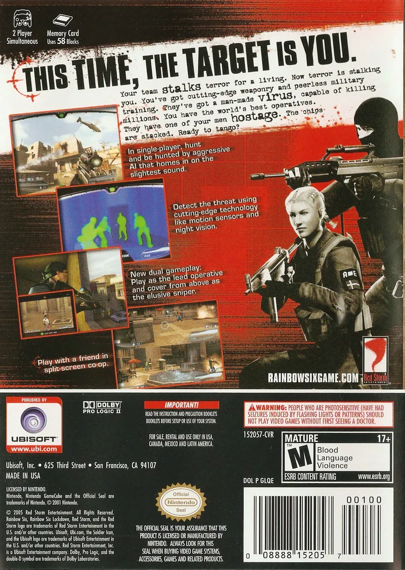 Tom Clancy's Rainbow Six: Lockdown box back