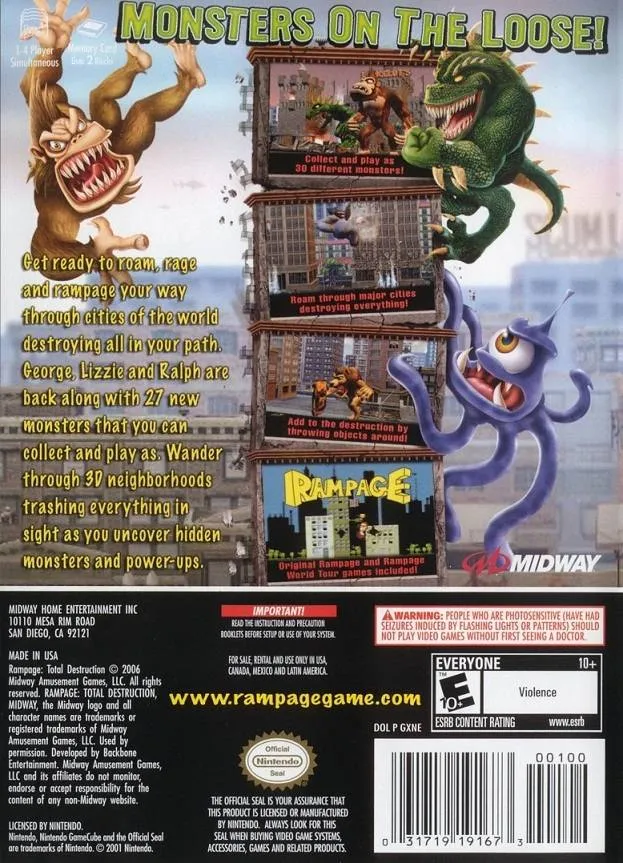 Rampage: Total Destruction box back