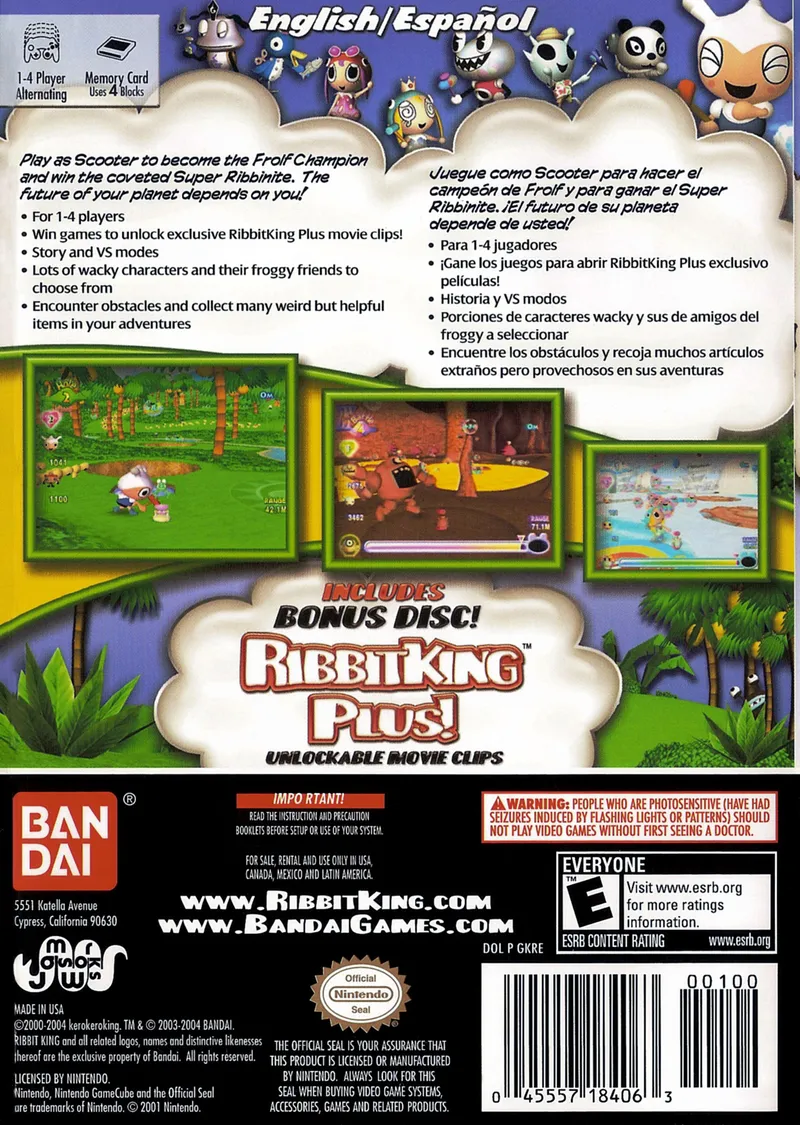 Ribbit King box back