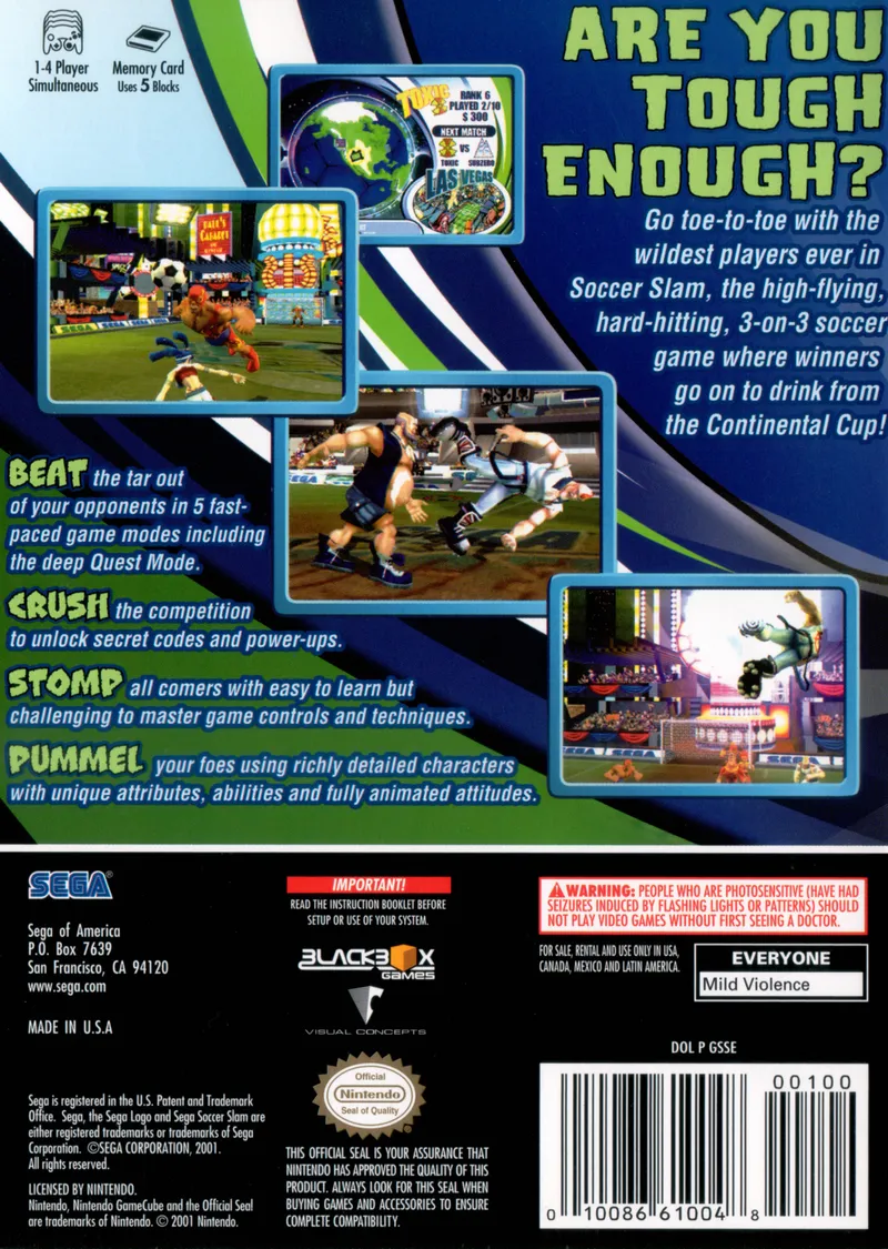 Sega Soccer Slam box back