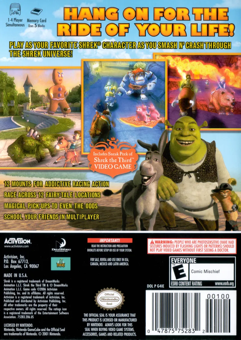 Shrek: Smash n' Crash Racing box back
