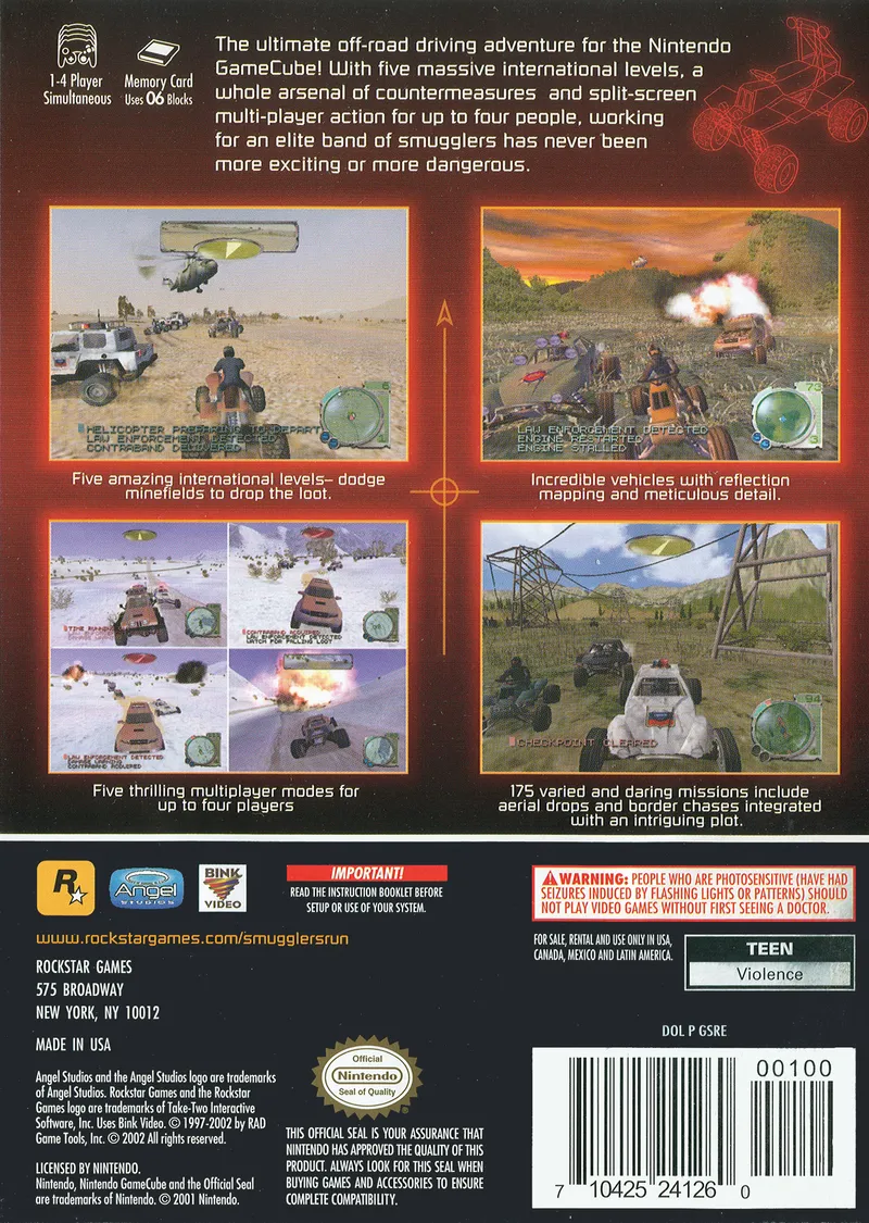 Smuggler's Run: Warzones box back