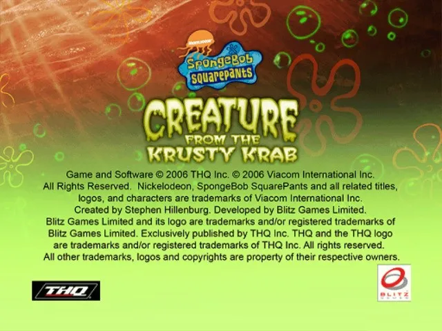 Backdrop artwork for SpongeBob SquarePants: Creature from the Krusty Krab