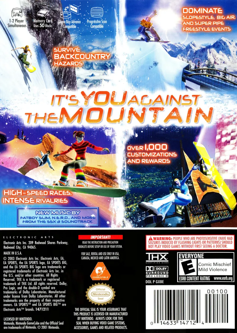 SSX 3 box back