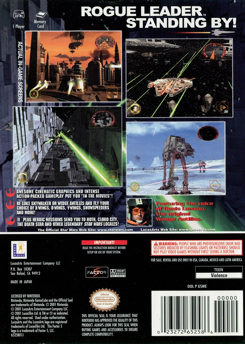 Star Wars Rogue Squadron II: Rogue Leader box back