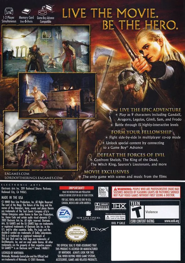 The Lord of the Rings: The Return of the King box back