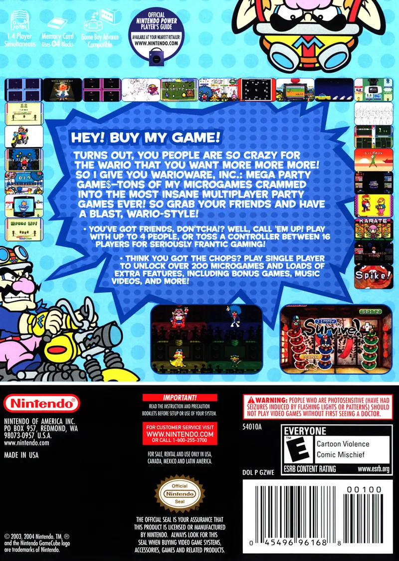 WarioWare, Inc.: Mega Party Game$! box back