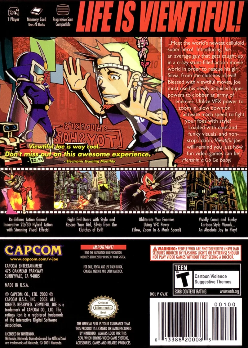 Viewtiful Joe box back