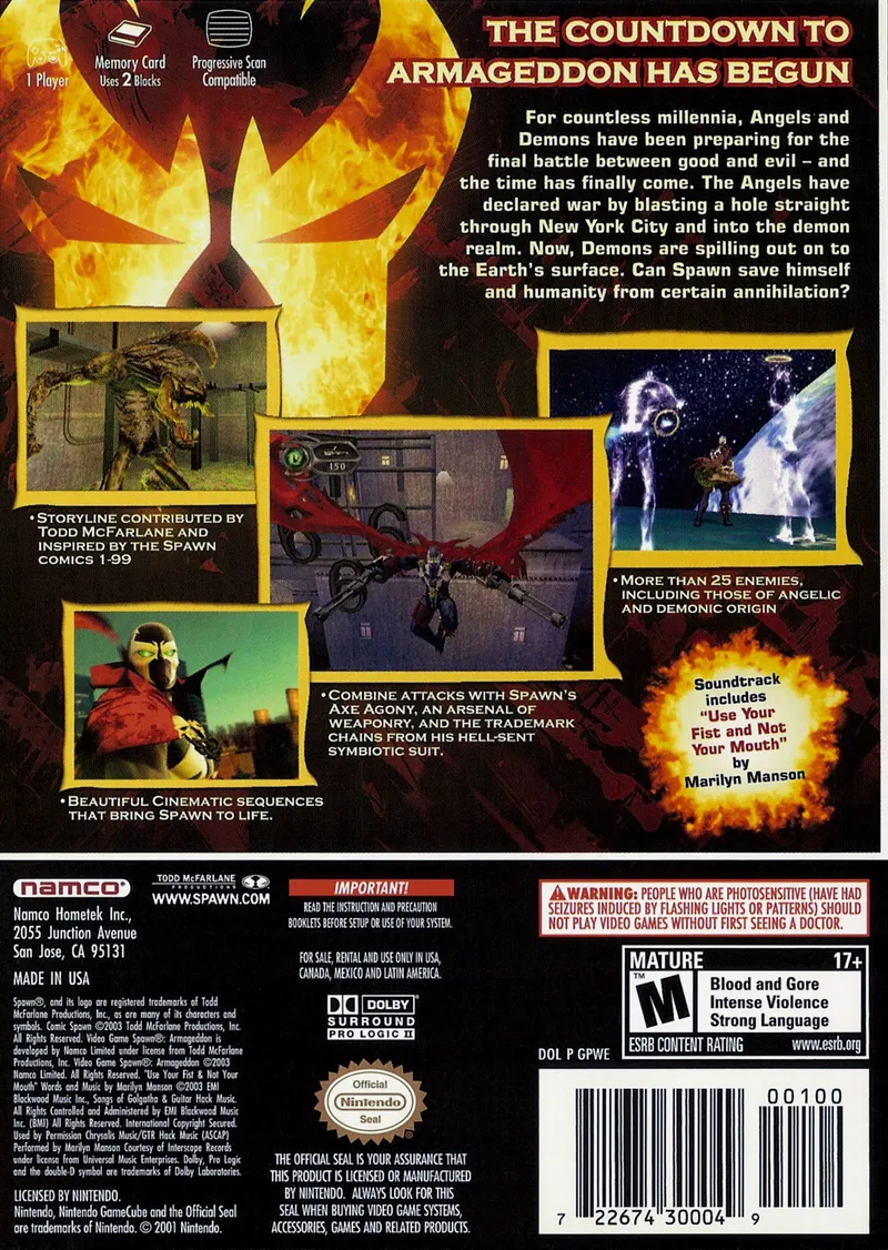 Spawn: Armageddon box back